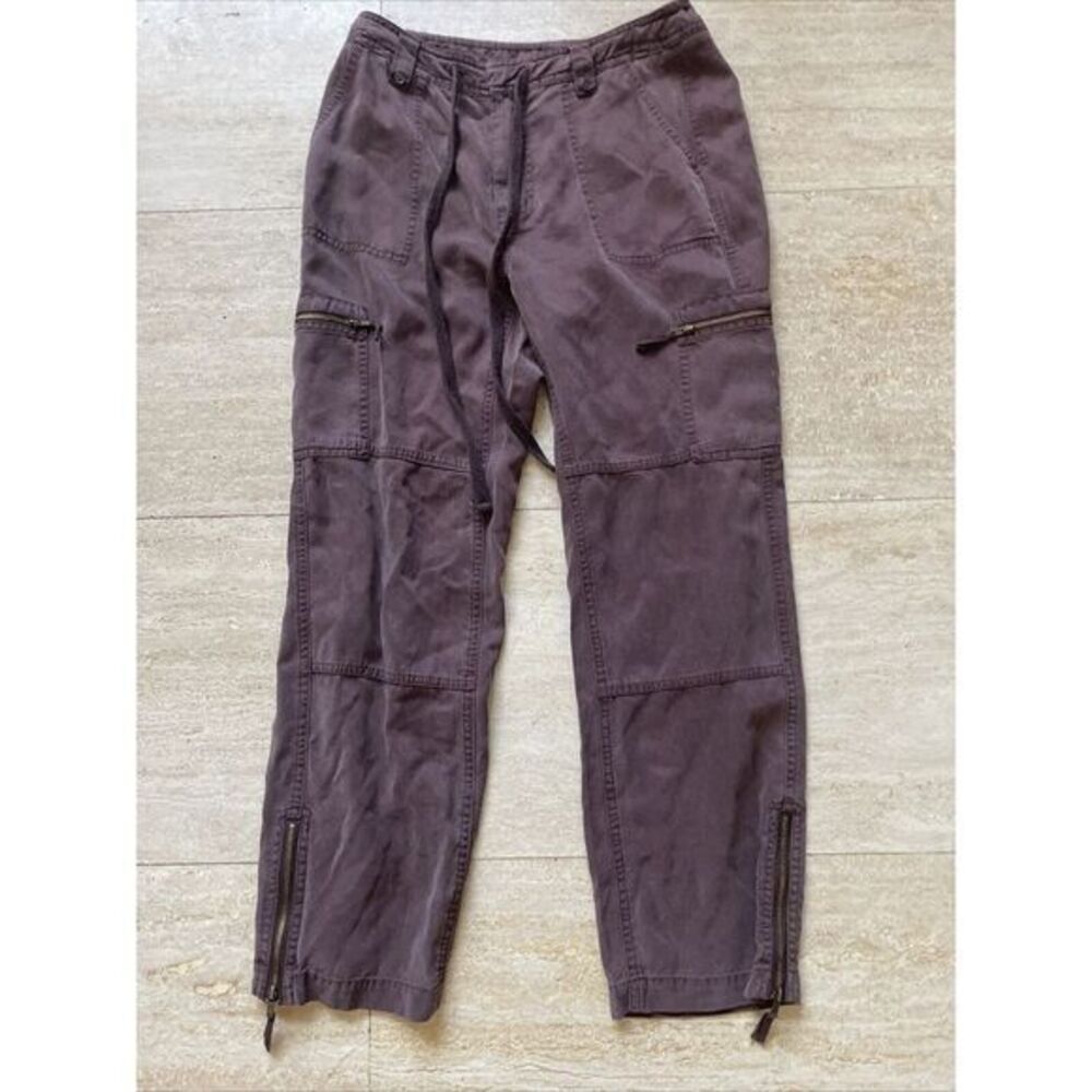 Soft Surroundings Drawstring Waist Cargo Pants Zip Leg Openings PXS NWT Maroon